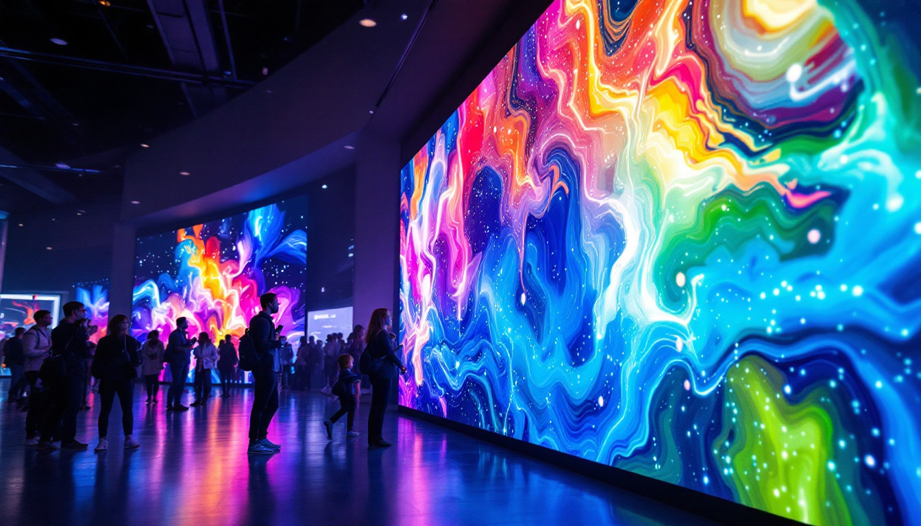 A photograph of a vibrant p4 led display in action