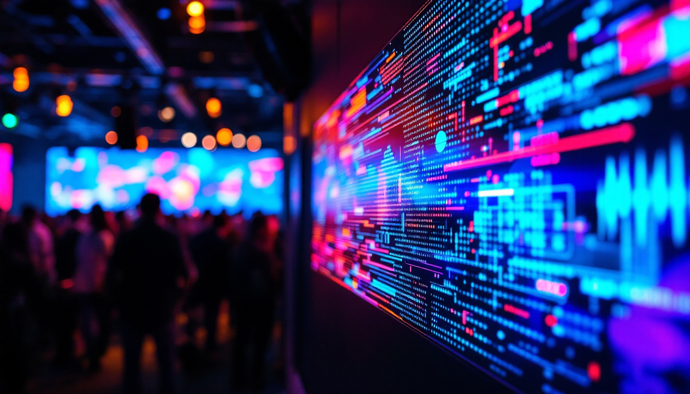 A photograph of a vibrant led screen in use at an event