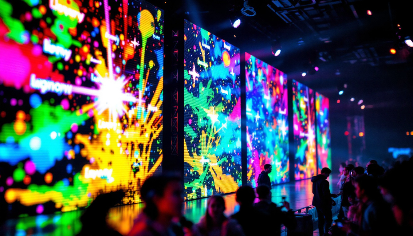 A photograph of a vibrant led video wall in action