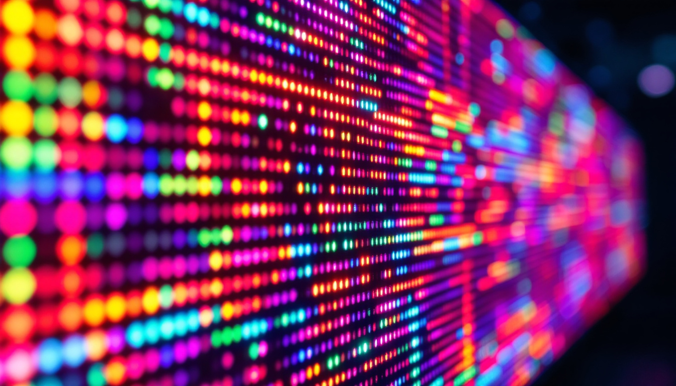 A photograph of a vibrant led display in action