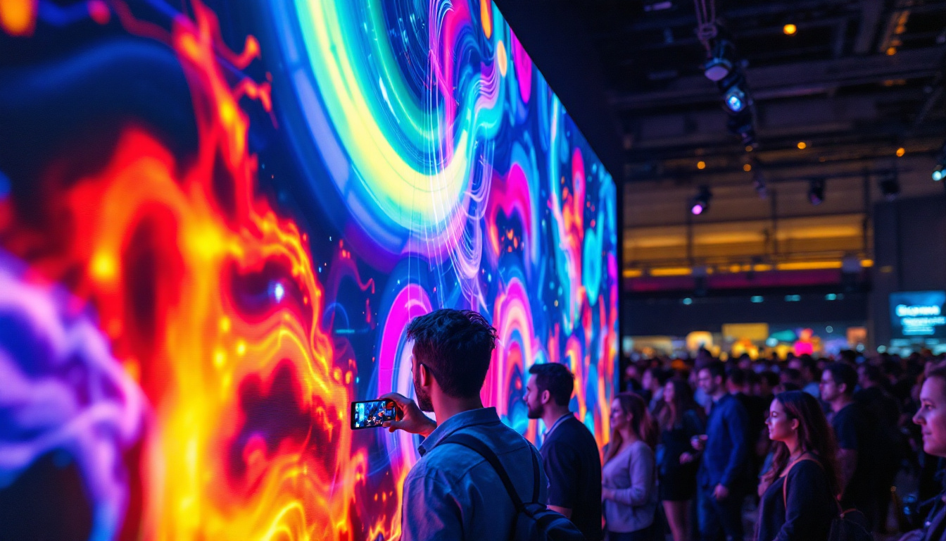 A photograph of a vibrant led screen in use at an event