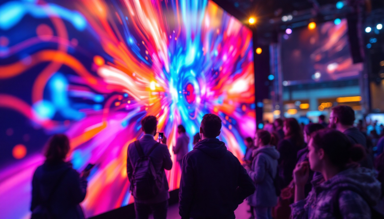 A photograph of a vibrant led screen in use at an event