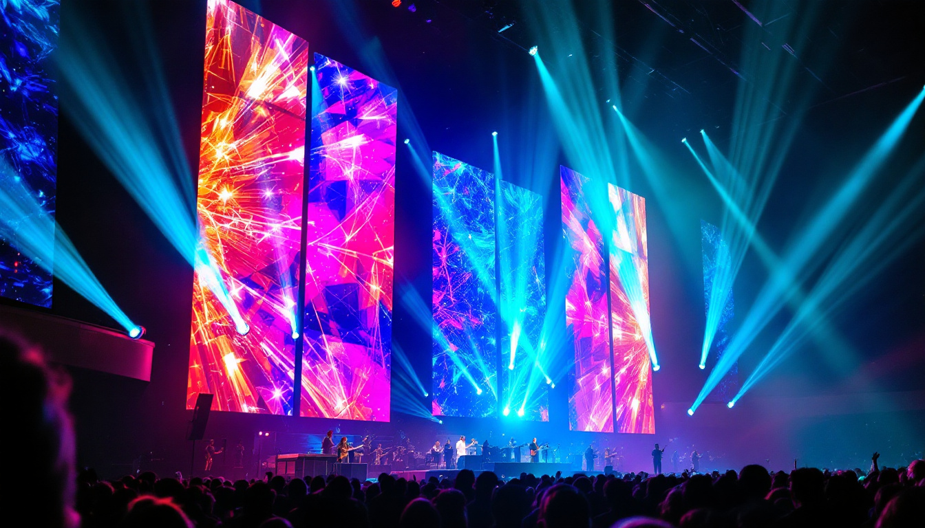 A photograph of the vibrant led display at the brooklyn tabernacle