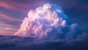 A photograph of a striking wall cloud formation against a dramatic sky