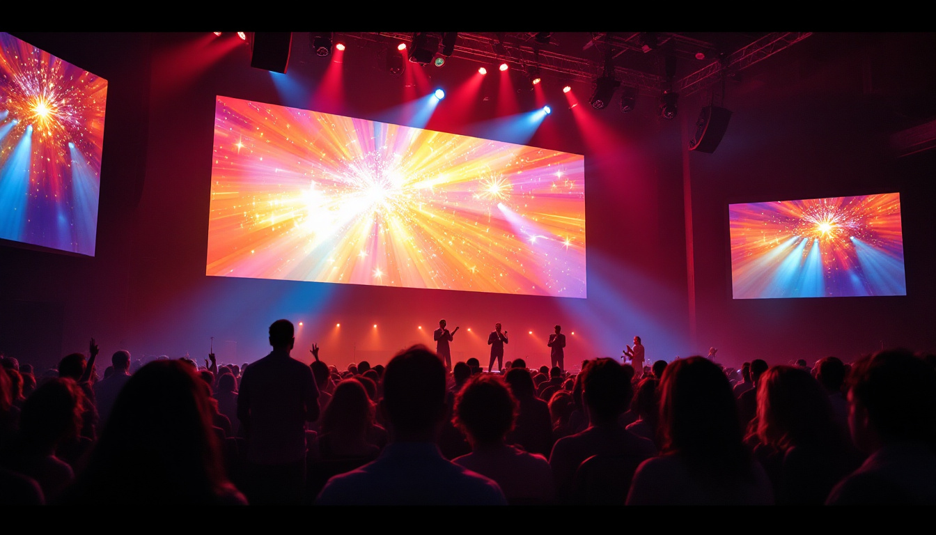 A photograph of capture a photograph of the vibrant led display at strong tower christian center