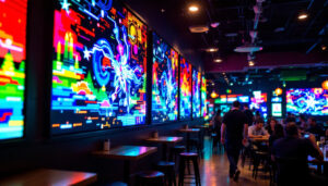 A photograph of capture a photograph of the vibrant led display at bww in san bernardino