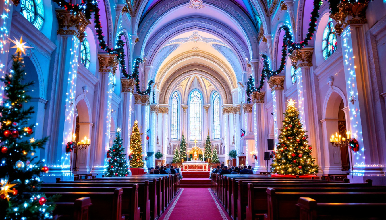A photograph of a beautifully decorated church interior