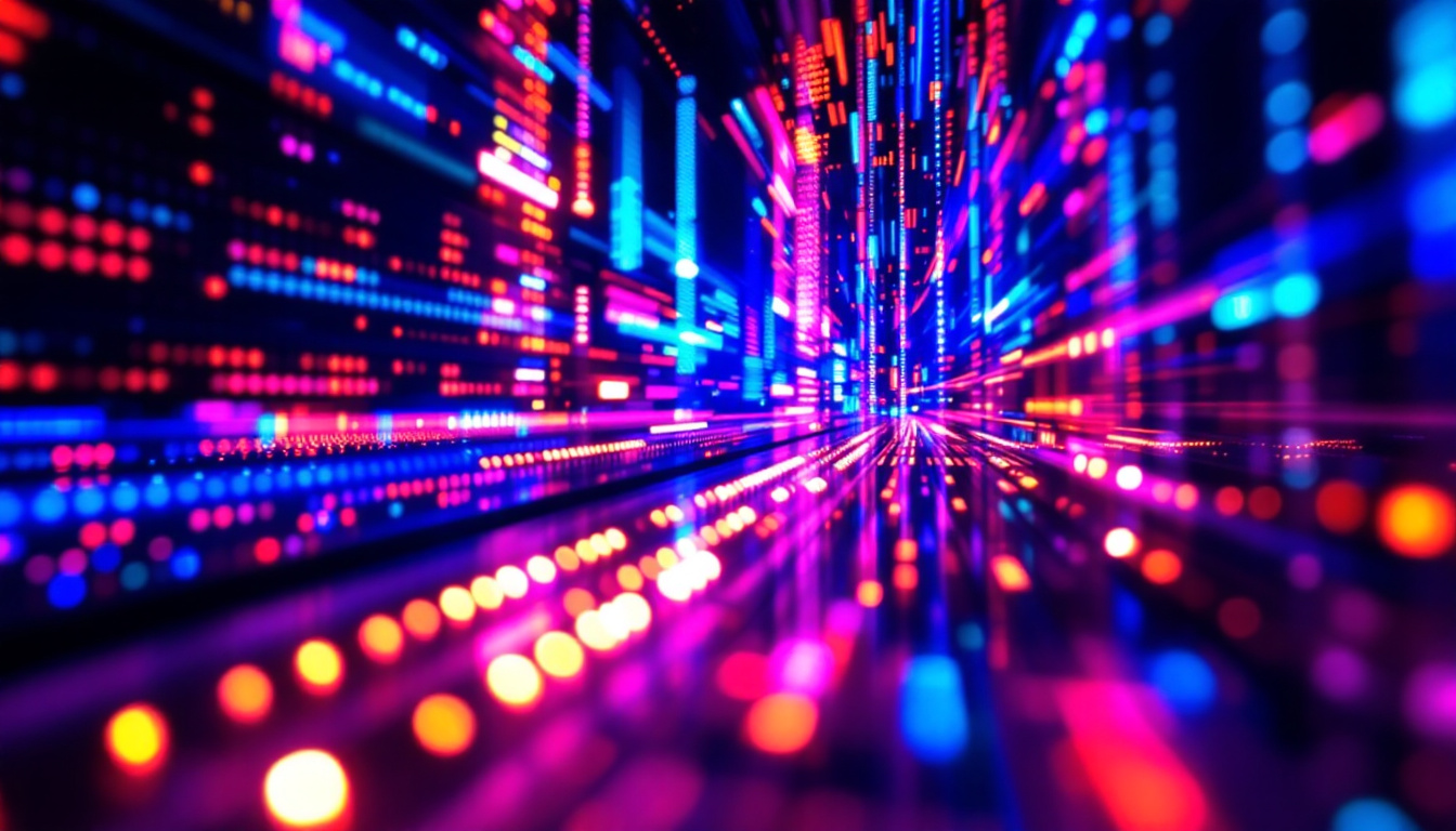 A photograph of a vibrant led display in action