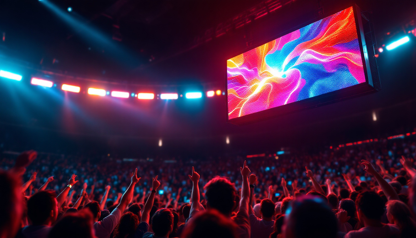 A photograph of capture a photograph of a vibrant led scoreboard in action at a sporting event