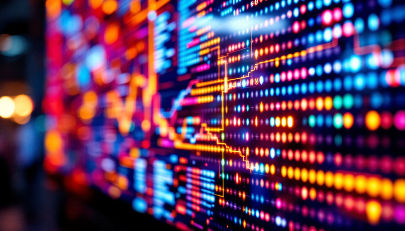 A photograph of a vibrant led display in action