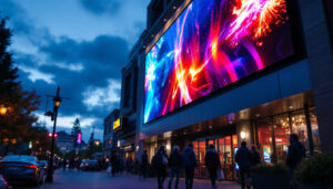 A photograph of capture a photograph of the vibrant led display at cinema hillsboro