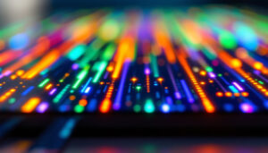 A photograph of a close-up shot of a high-resolution led display