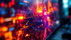 A photograph of a close-up shot of a high-resolution led display showcasing vibrant colors and intricate details
