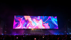 A photograph of capture a photograph of the largest led screen in the world