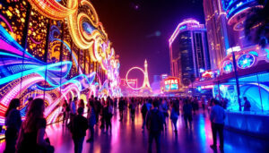 A photograph of capture a photograph of the vibrant led display at circulo de las vegas