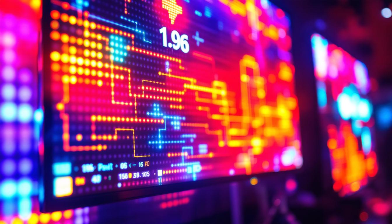 A photograph of a vibrant led display in action