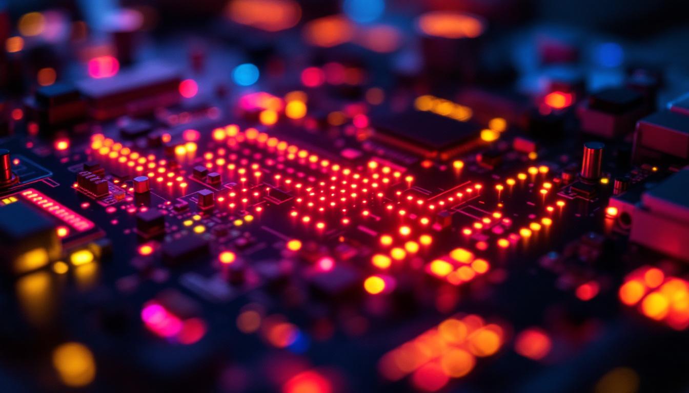 A photograph of capture a photograph of a close-up view of the nova star processor in action