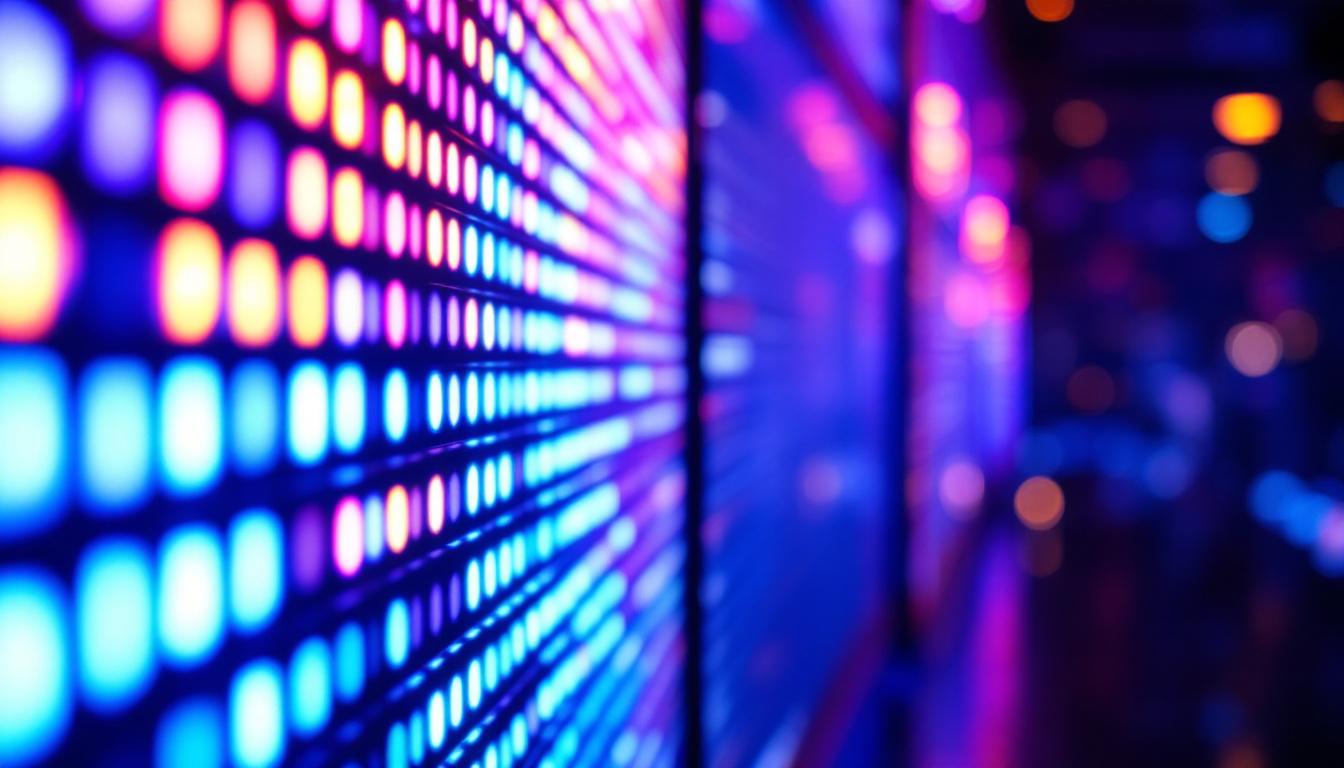 A photograph of capture a photograph of a vibrant led display showcasing both smd and traditional led technology side by side