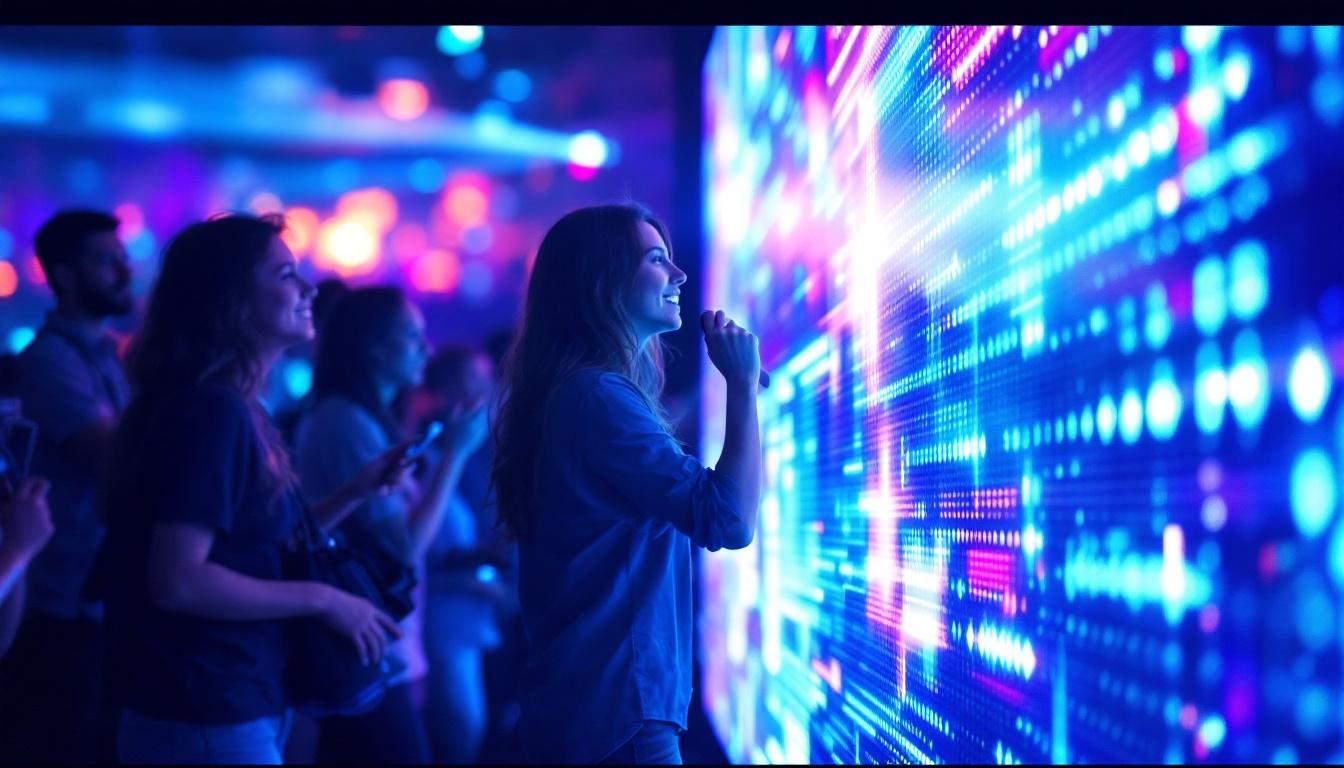 A photograph of capture a photograph of a vibrant led display at calvary temple international