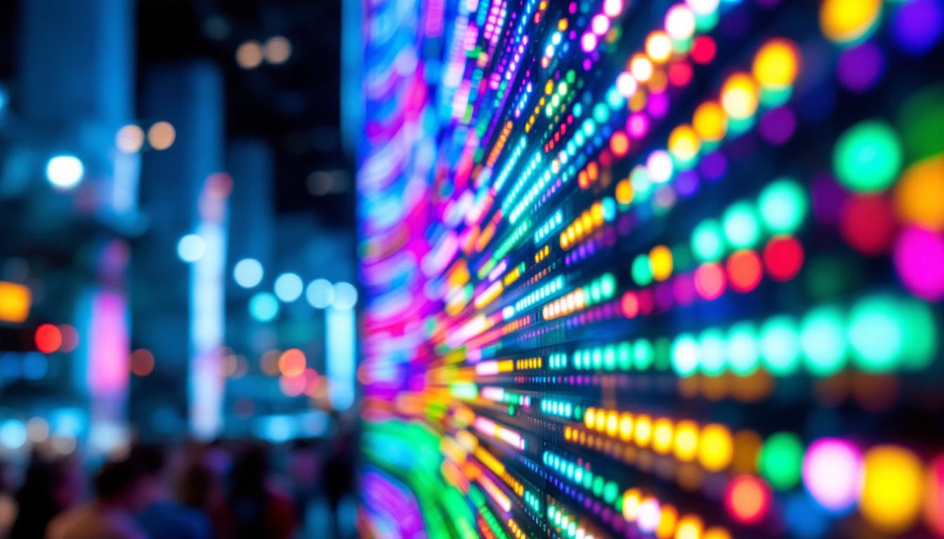 A photograph of a vibrant led display in action