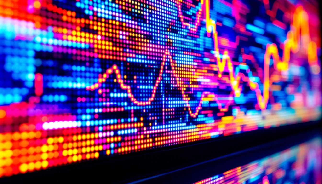 A photograph of a close-up view of an led display screen showcasing vibrant colors and sharp details