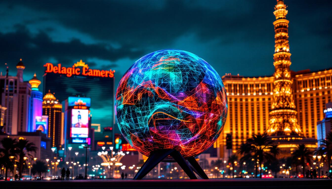 A photograph of capture a photograph of the sphere ball in las vegas