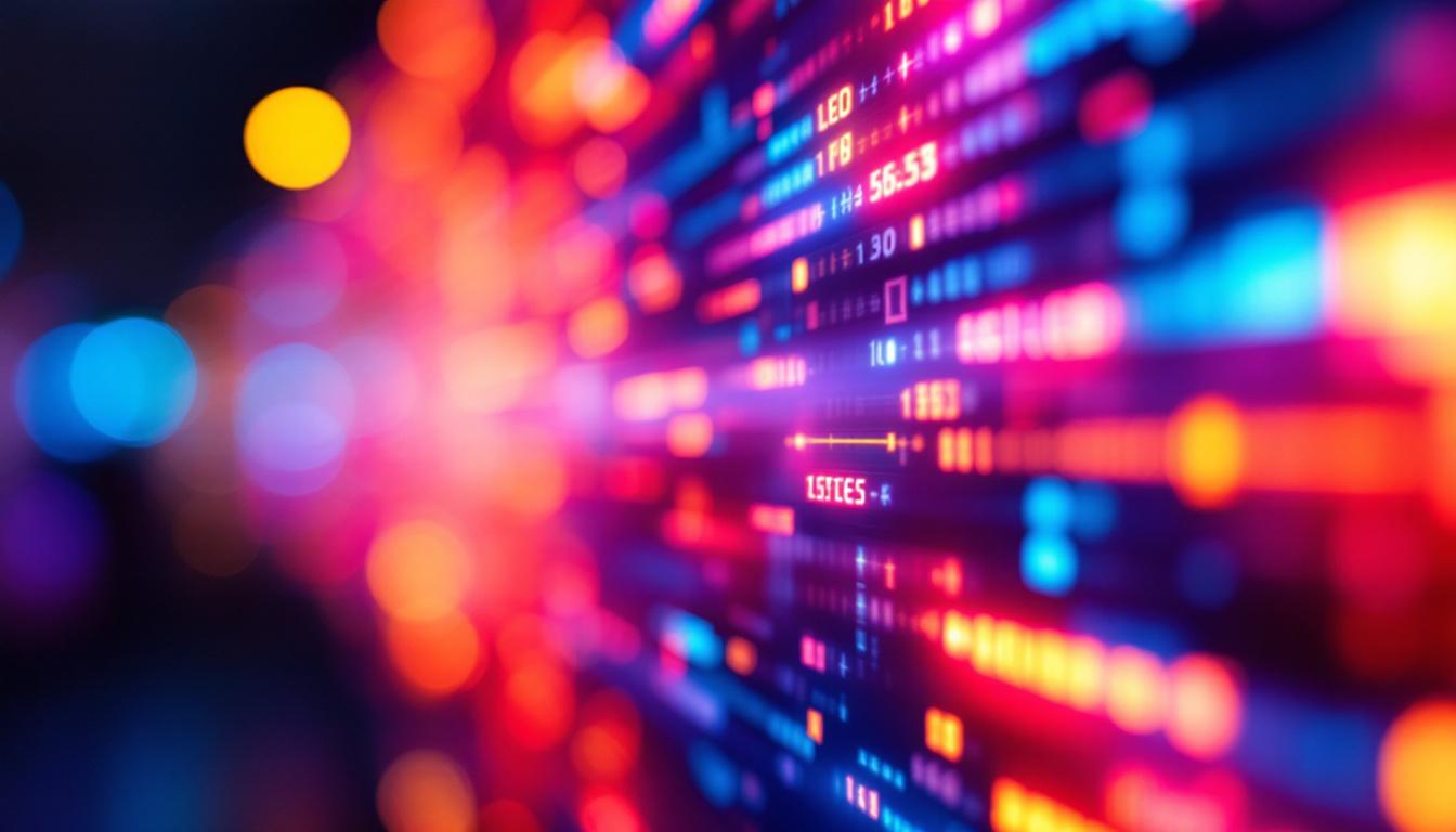 A photograph of a vibrant led display in action