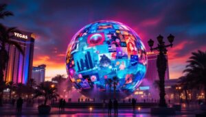 A photograph of capture a photograph of the sphere in las vegas