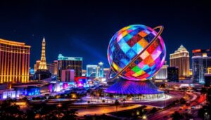 A photograph of capture a photograph of the sphere in las vegas