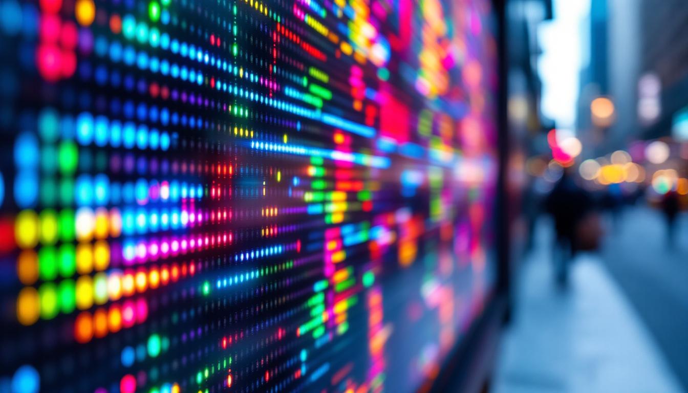 A photograph of a vibrant led programmable display in action