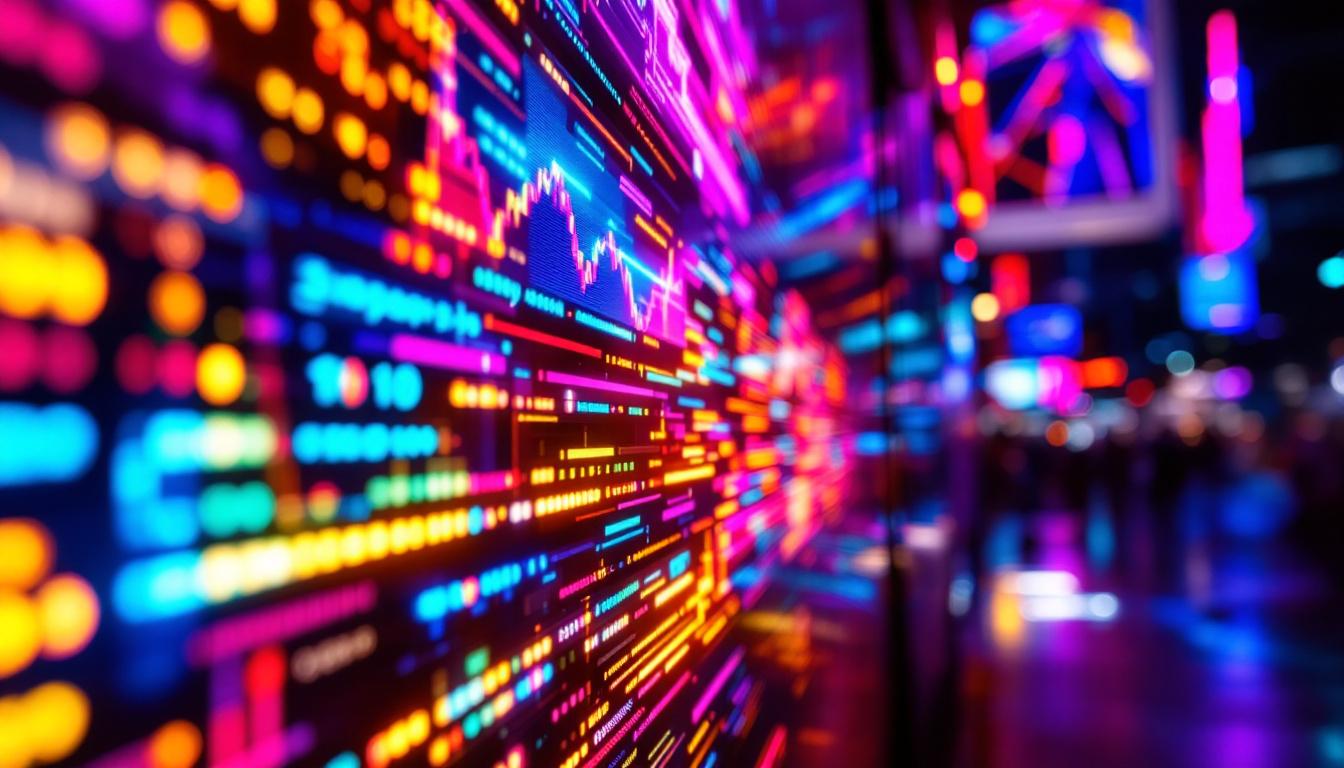 A photograph of a vibrant led display in action