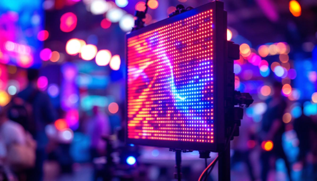 A photograph of a vibrant led display in action