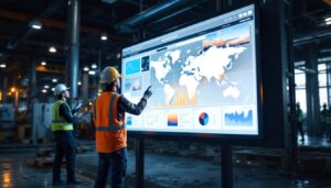 A photograph of a modern led display board in use at an army corps of engineers project site