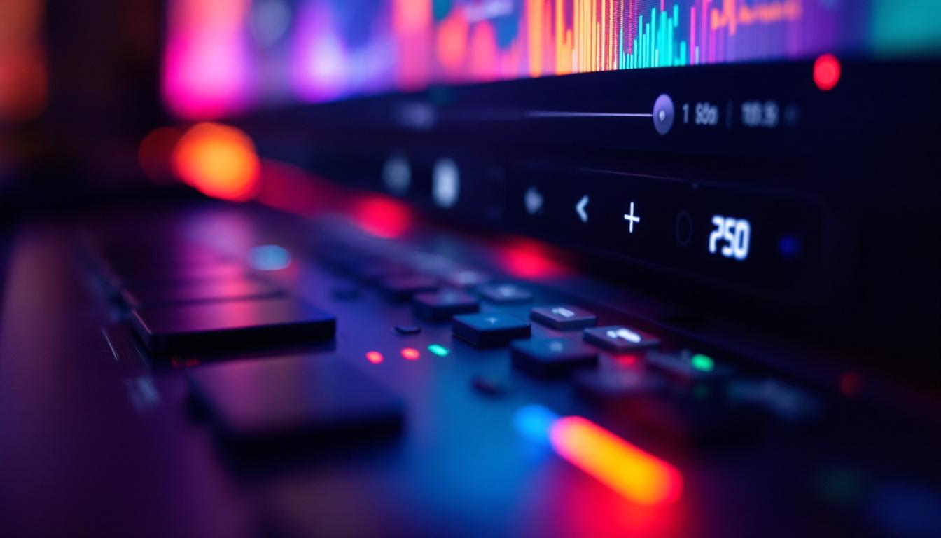 A photograph of a close-up shot of a modern monitor's led display