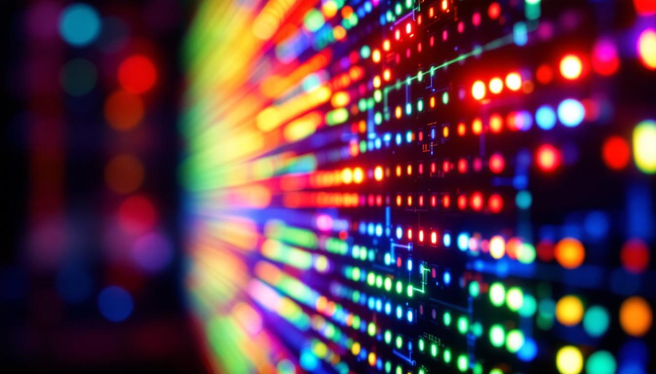 A photograph of a vibrant led display in action