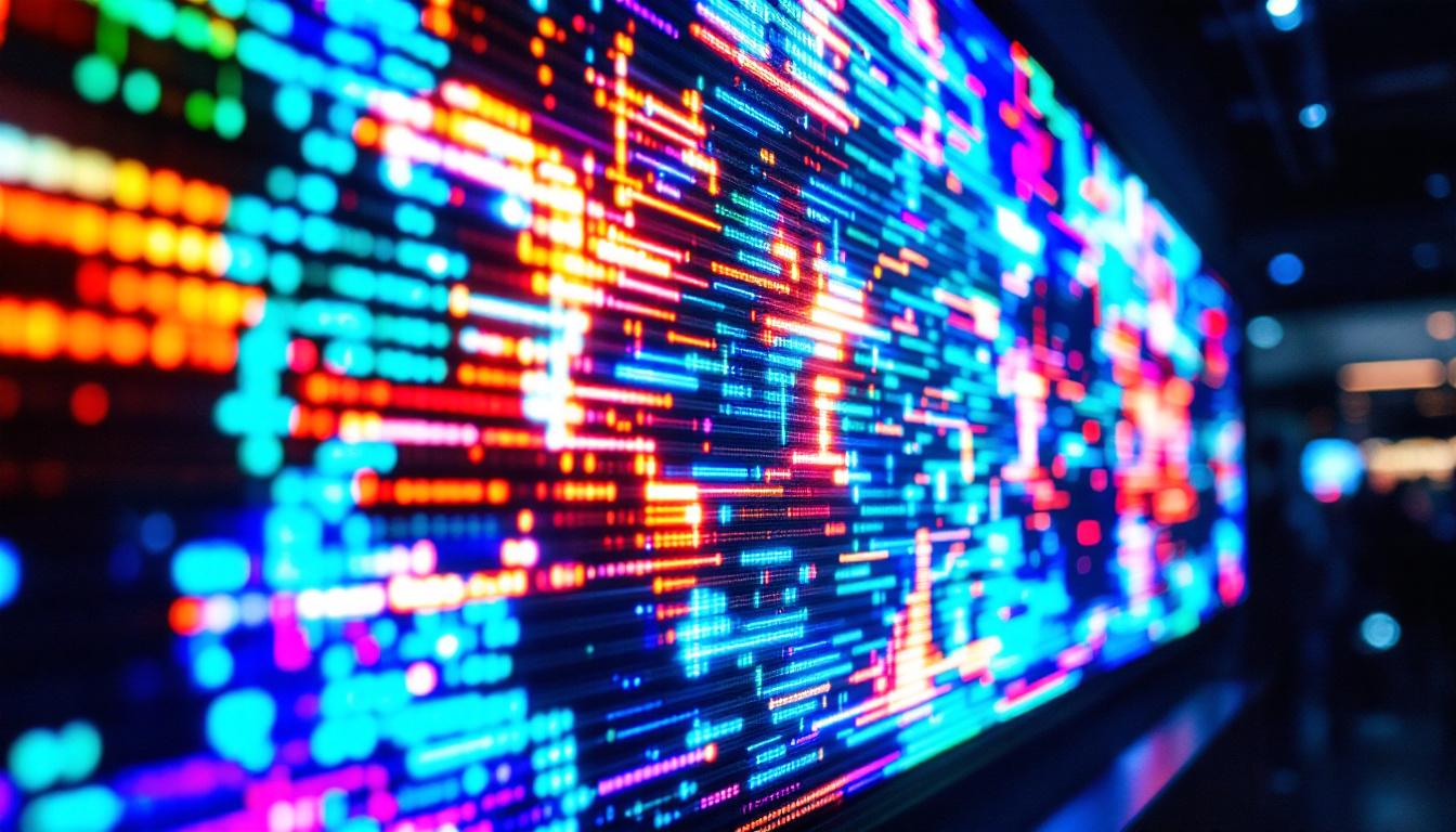 A photograph of a vibrant led display in action