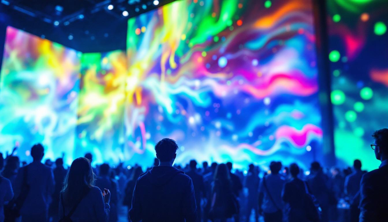 A photograph of a vibrant led display in action at an event