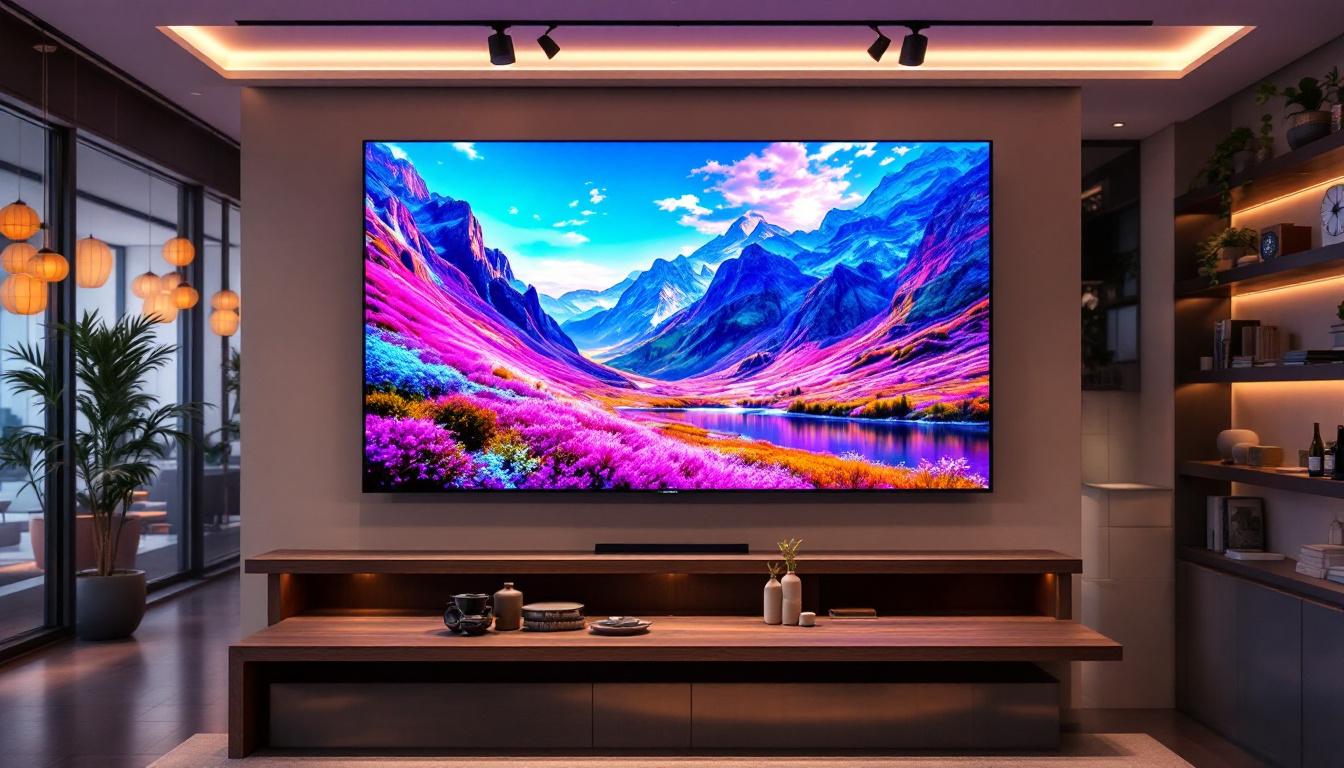 A photograph of a vibrant lg commercial led display in an engaging setting