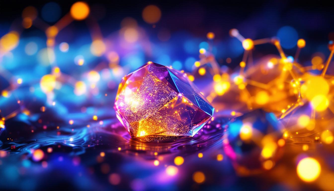 A photograph of a visually striking led display that creatively illustrates the concept of lattice energy