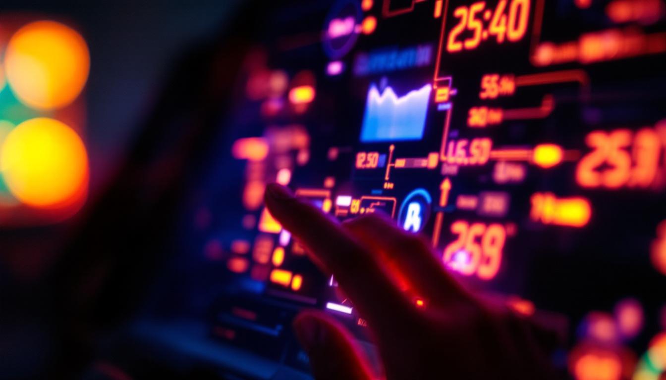 A photograph of a close-up shot of a person interacting with an led display of the oregon driver's manual audio