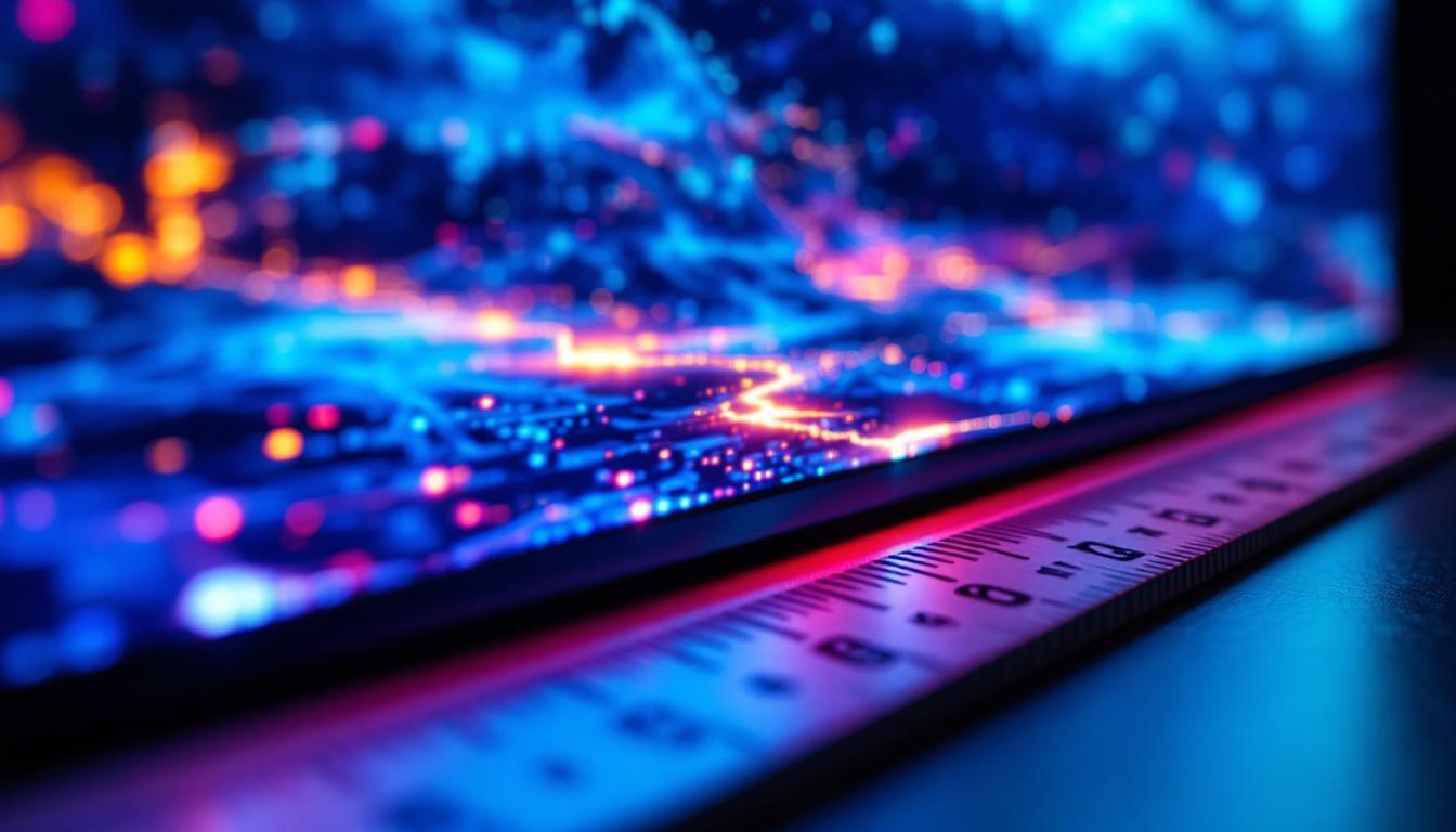 A photograph of a close-up shot of an led display showcasing a vibrant
