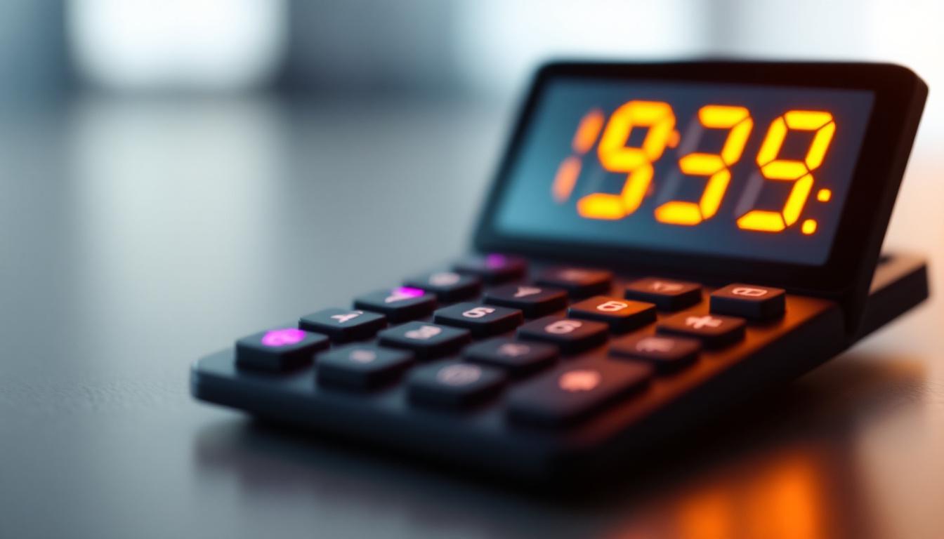 A photograph of capture a photograph of a close-up led display on a calculator