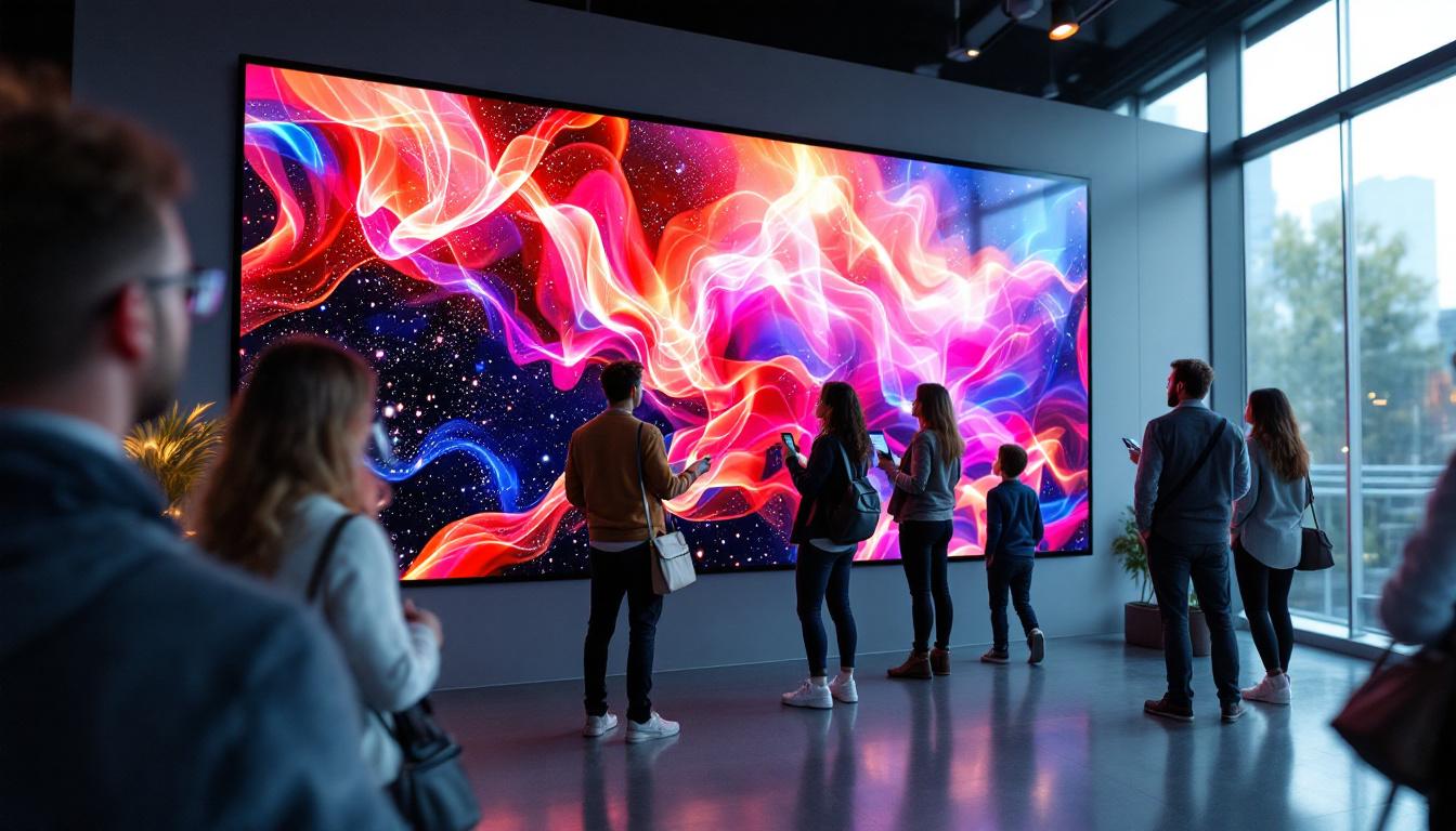 A photograph of capture a photograph of a vibrant interactive led display in use