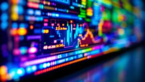 A photograph of a close-up shot of an led display showcasing vibrant colors and intricate details