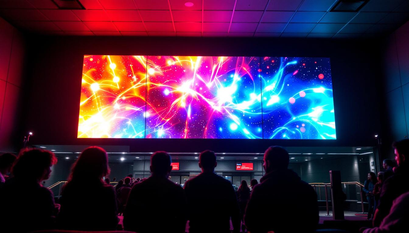 A photograph of the vibrant led display at the hillsboro movie theater
