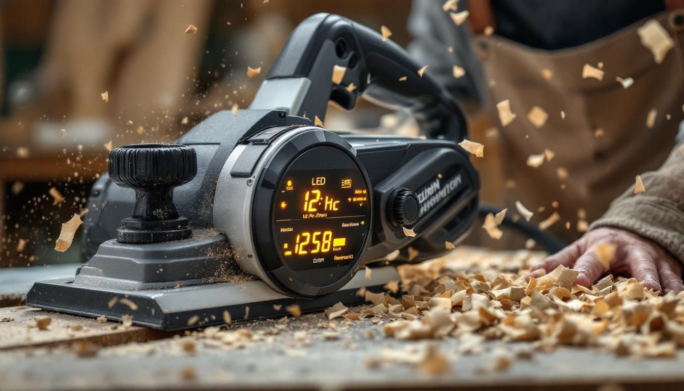 A photograph of a 12-inch planer in action