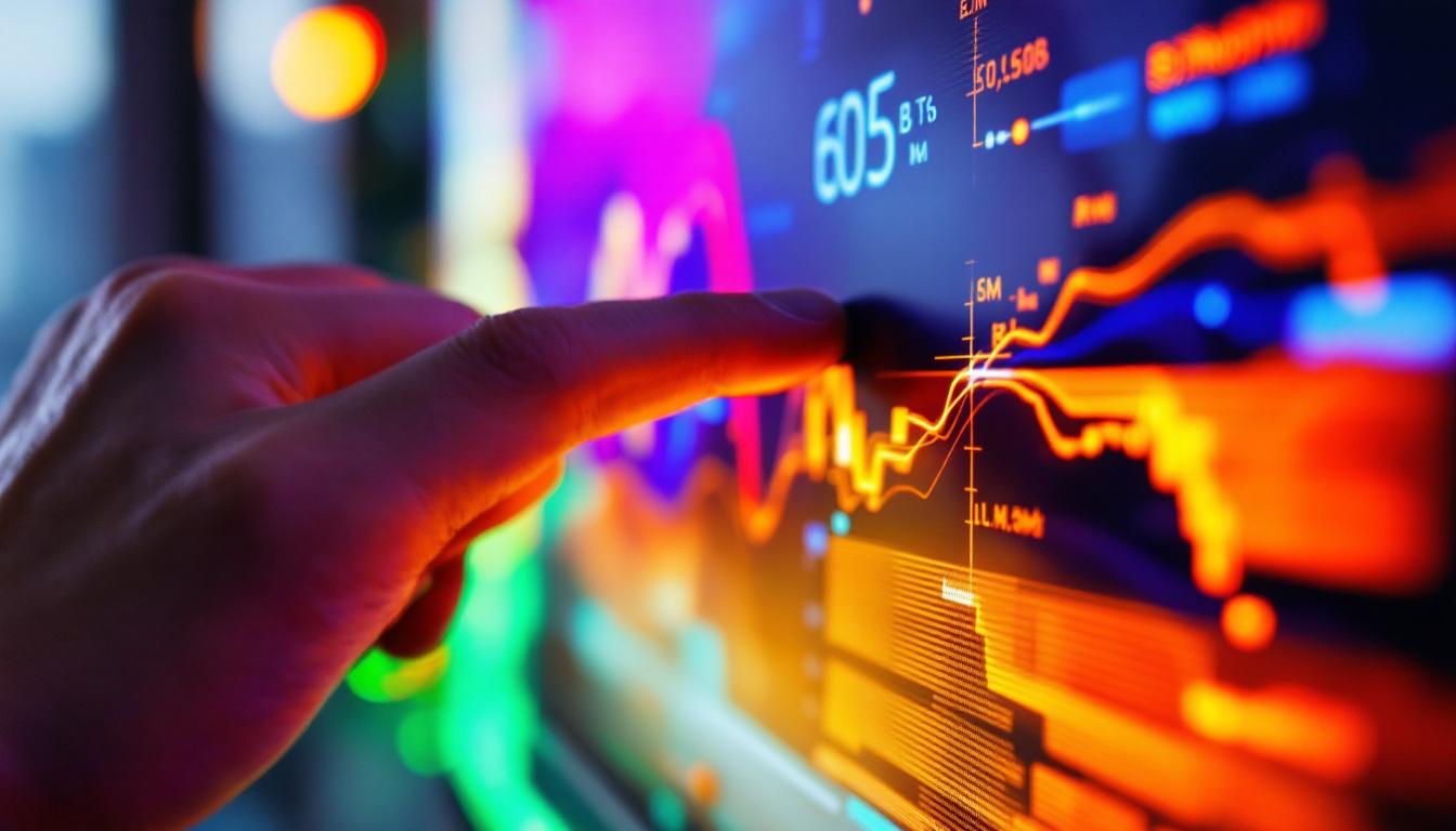 A photograph of a close-up shot of a hand adjusting the brightness settings on a modern led monitor