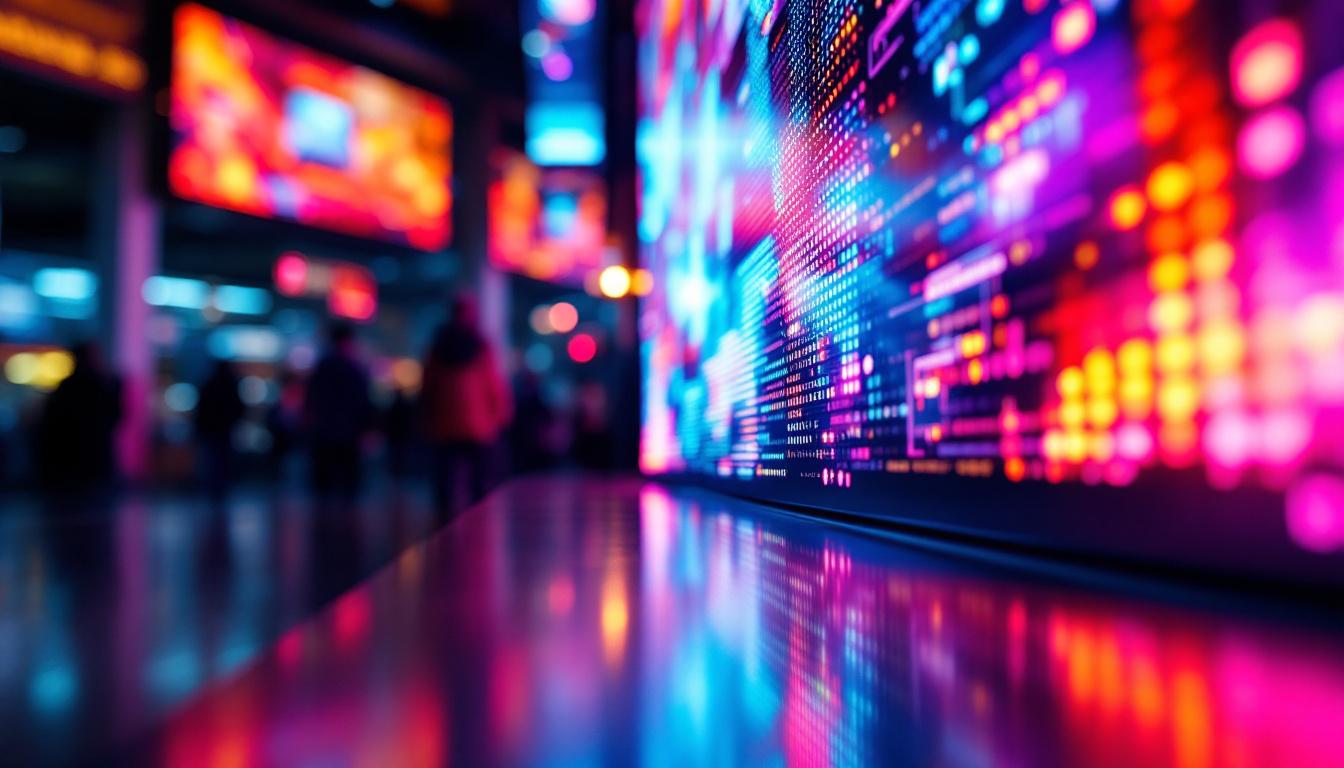 A photograph of a vibrant led display in action