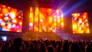 A photograph of capture a photograph of the hillsboro theater's vibrant led display in action