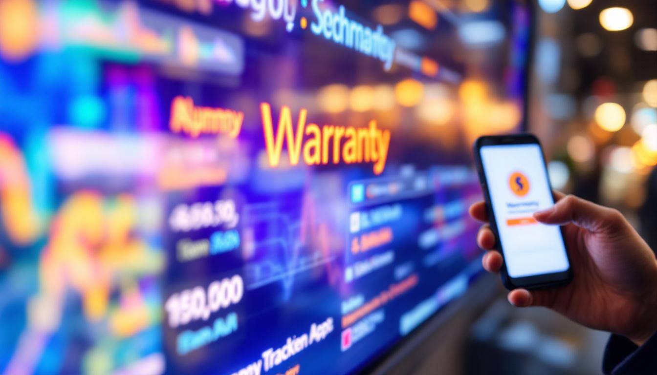 A photograph of a close-up of a modern led display showing warranty information